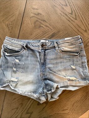 Studio Light Blue Distressed Denim Shorts